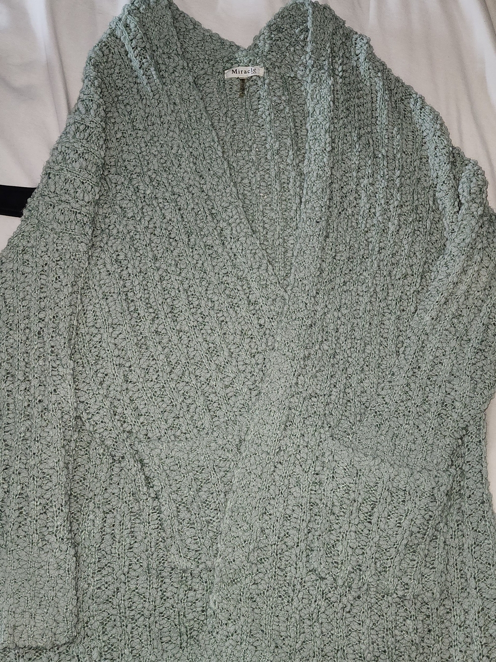 Miracle Dusty Mint Chunky Knit Wrap Cardigan